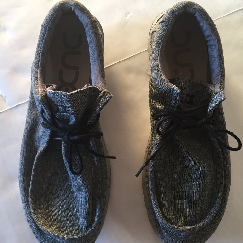 Hey Dude Wally Gray Canvas Men’s US Size 9